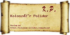 Koloszár Polidor névjegykártya